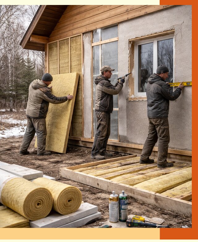 Утепление дачного дома в Новоуральске от 4849 руб/м2 — недорого | ТепломастерНву