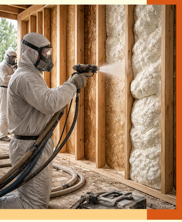 Утепление каркасного дома ППУ в Новоуральске от 2858 руб./м2 — работа под ключ | ТепломастерНву