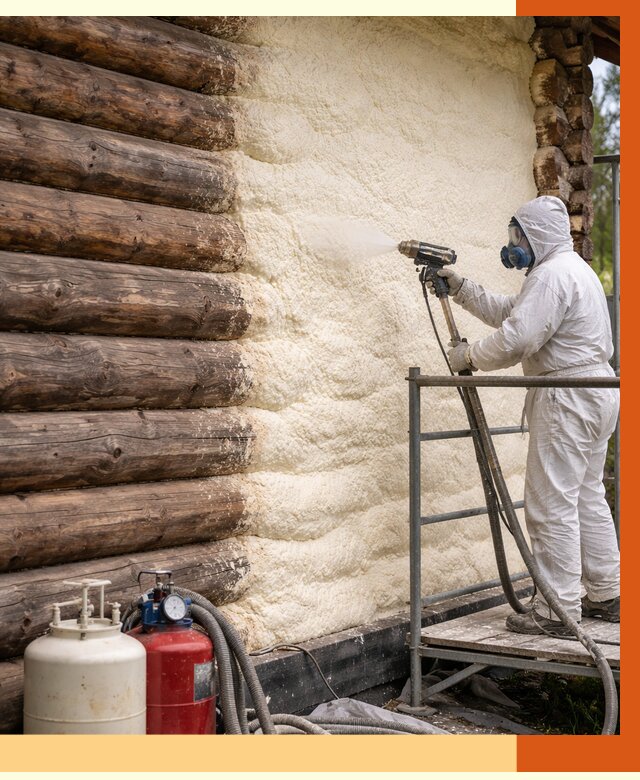 Утепление бревенчатого дома ППУ в Новоуральске под ключ от 6380 руб. | ТепломастерНву