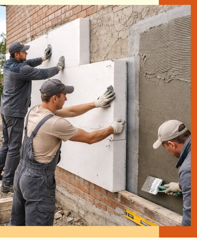 Утепление кирпичного дома в Новоуральске от 4287 руб. под ключ | ТепломастерНву