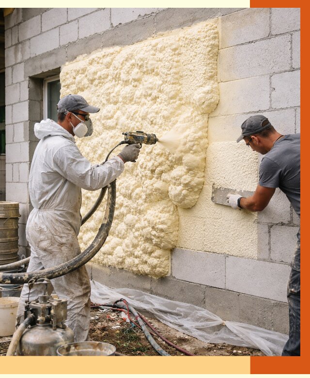 Утепление дома из газобетона ППУ в Новоуральске от 4900 руб./м² под ключ | ТепломастерНву