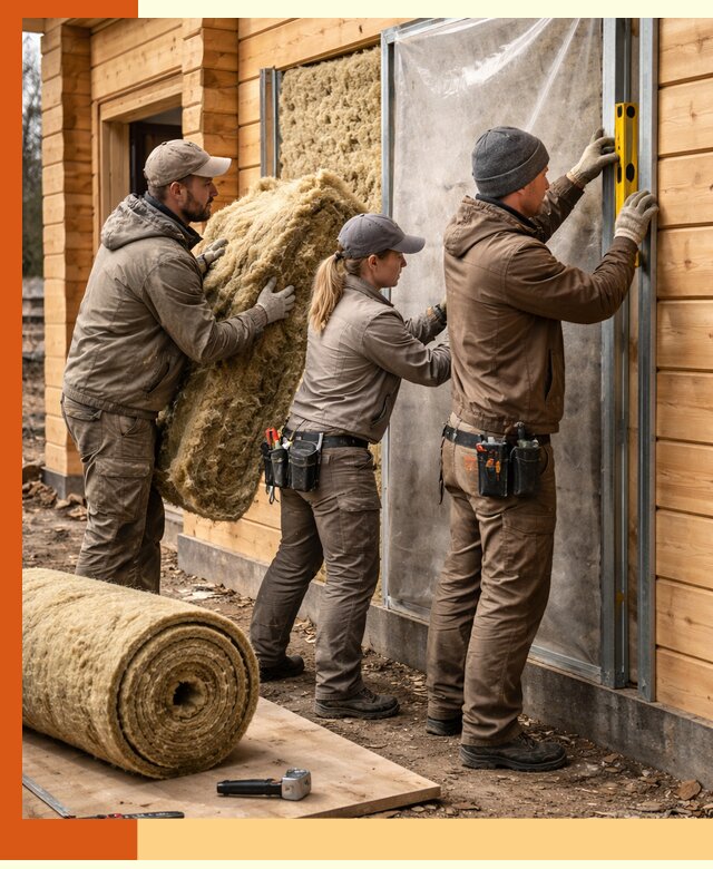 Утепление дома из двойного бруса в Новоуральске качественно и надёжно