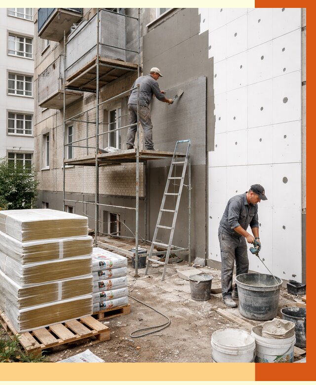 Утепление квартиры снаружи в Новоуральске от 6278 руб/м2 под ключ | ТепломастерНву