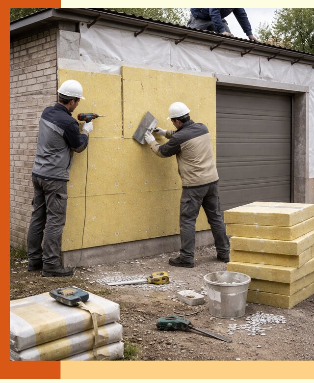 Утепление гаража снаружи в Новоуральске качественно и надёжно