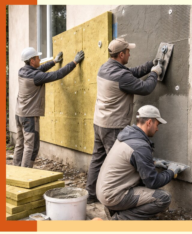 Утепление фасада под штукатурку в Новоуральске — энергоэффективная технология