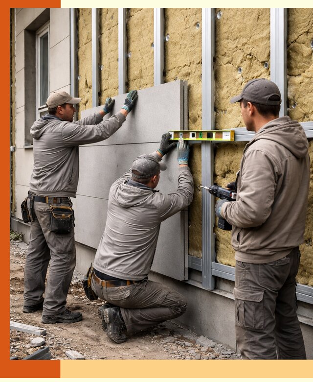 Утепление вентилируемого фасада под ключ в Новоуральске