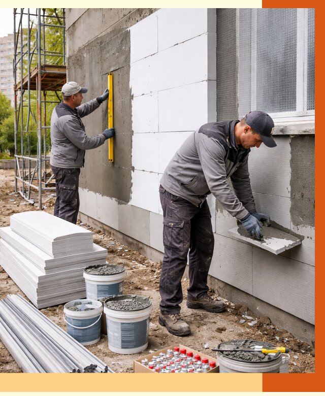 Утепление фасада и стен снаружи в Новоуральске от 4287 руб. | ТепломастерНву