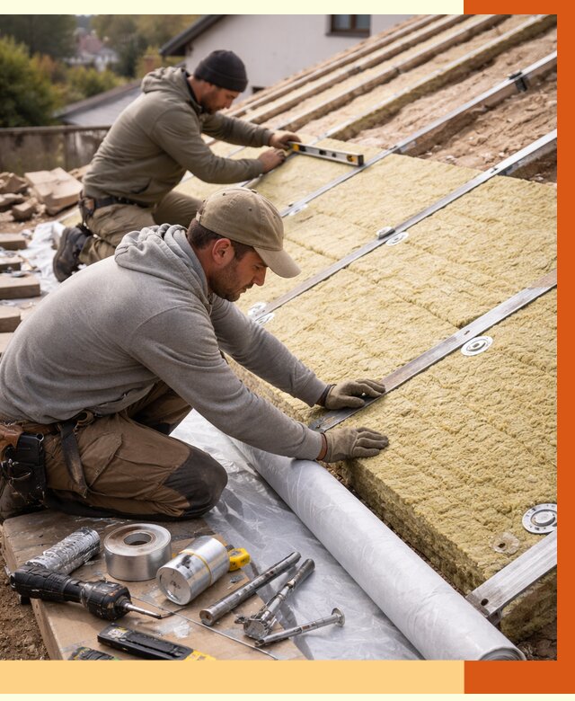 Утепление крыши снаружи в Новоуральске под ключ от 1225 руб./м2 | ТепломастерНву