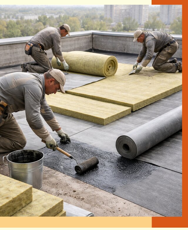 Утепление плоской крыши в Новоуральске от 7350 руб./м2 под ключ | ТепломастерНву