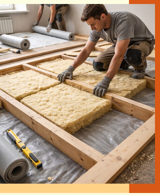 Утепление деревянного пола в Новоуральске от 1531 руб./м2 под ключ | ТепломастерНву