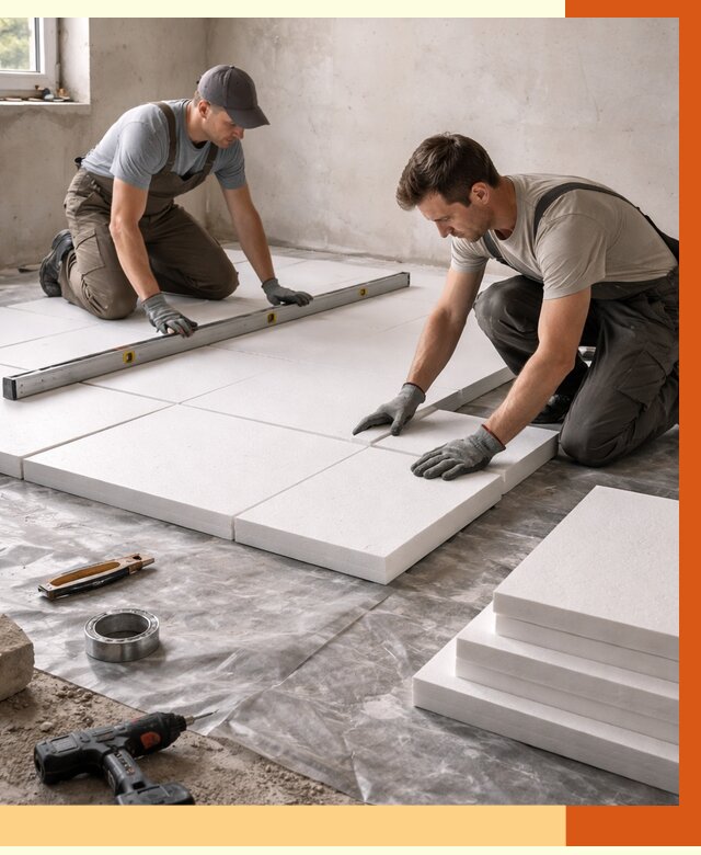 Утепление бетонного пола в Новоуральске от 2552 руб/м2 — монтаж и цена | ТепломастерНву