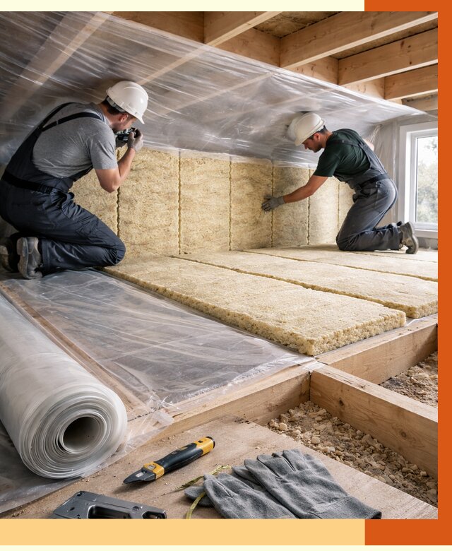 Утепление перекрытий в Новоуральске от 2909 руб/м2 — утепление межэтажных и чердачных | ТепломастерНву