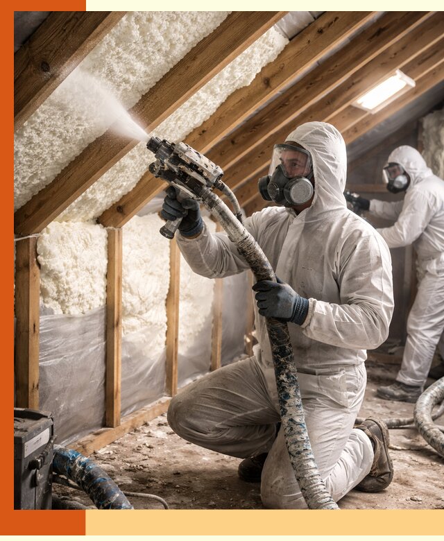 Утепление чердака пенополиуретаном (ППУ) в Новоуральске