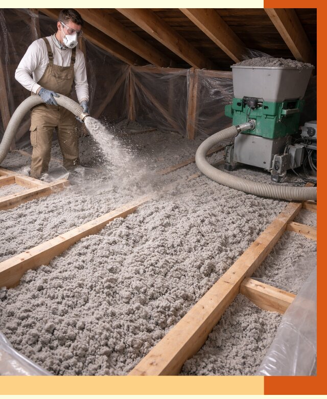 Утепление чердака эковатой в Новоуральске от 1480 руб/м2 — заказать у ТепломастерНву