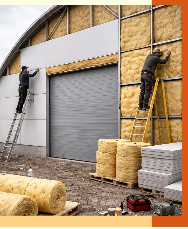 Утепление ангара пенополиуретаном в Новоуральске от 7350 руб./м² — комплекс от ТепломастерНву