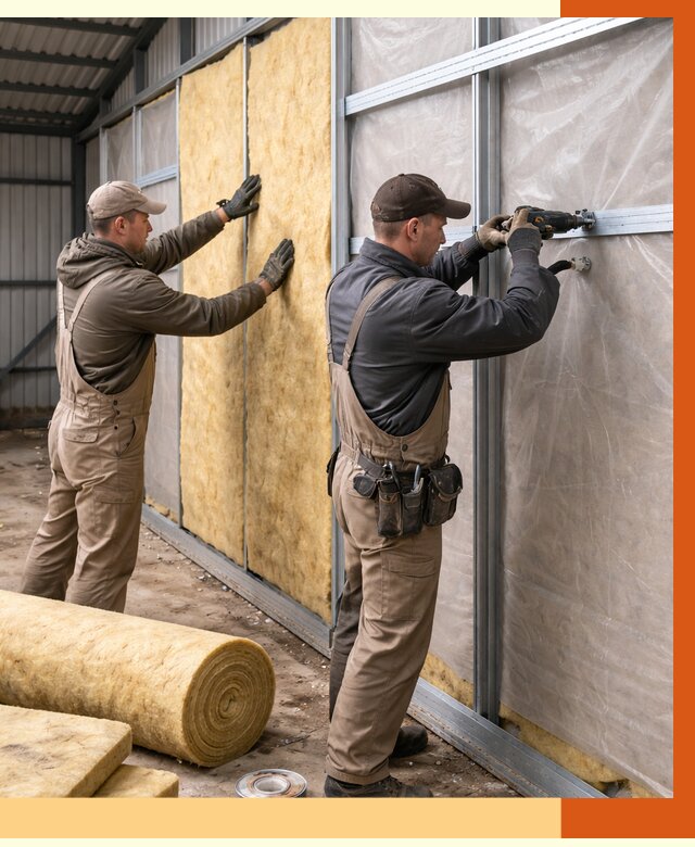 Утепление металлического ангара в Новоуральске от 4849 руб/м2 — услуги под ключ | ТепломастерНву