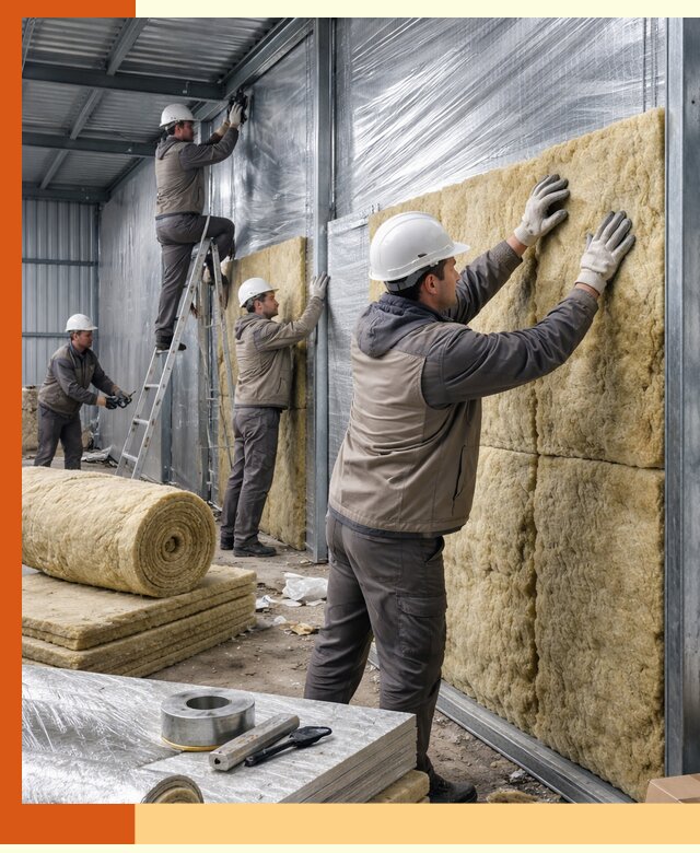 Утепление металлического склада в Новоуральске: теплоизоляция и герметизация