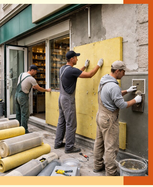 Утепление магазина в Новоуральске от 4594 руб/м2 — цена, стены и снаружи | ТепломастерНву