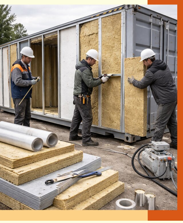 Утепление морского контейнера в Новоуральске от 3828 руб. под ключ | ТепломастерНву