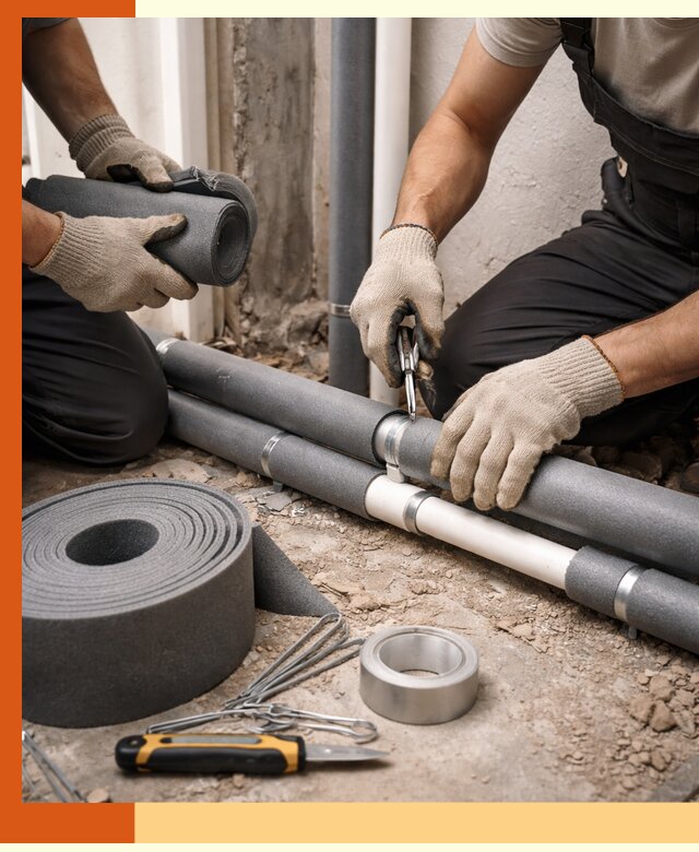 Утепление труб водоснабжения в Новоуральске — монтаж и защита сети