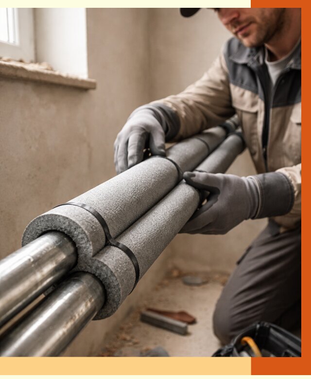 Утепление труб отопления в Новоуральске от 2909 руб. за м² — услуги под ключ | ТепломастерНву