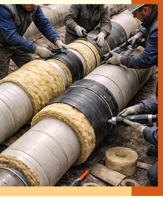 Утепление трубопровода в Новоуральске под ключ от 1888 руб. — надежно и выгодно | ТепломастерНву