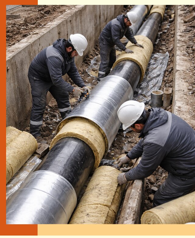Утепление теплотрассы в Новоуральске: утеплительные работы и материалы