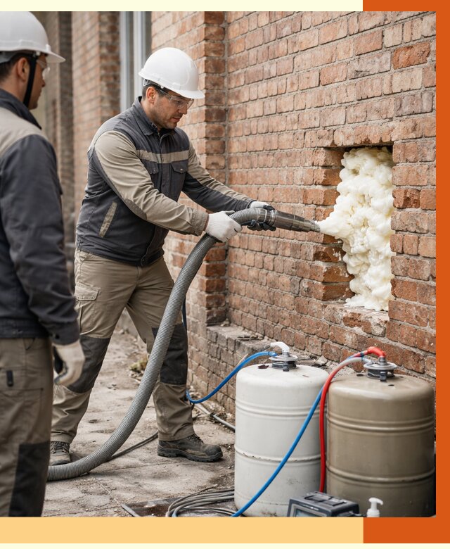 Заливка ППУ в пустоты кирпичной стены в Новоуральске от 2807 руб. | ТепломастерНву