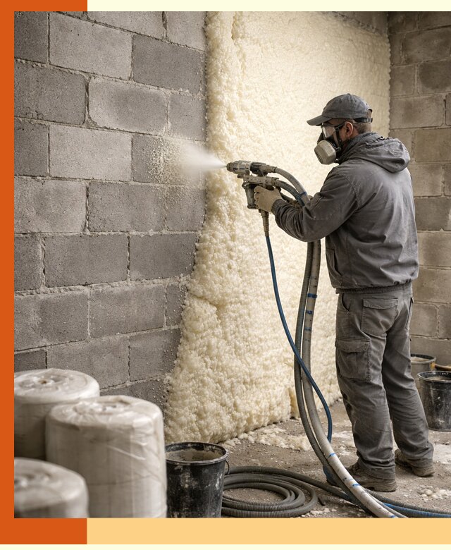 Утепление блочной стены ППУ в Новоуральске качественно и надёжно