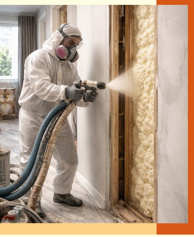 Межстеновое утепление ППУ в Новоуральске от 2807 руб/м2 — межстенное утепление под ключ | ТепломастерНву