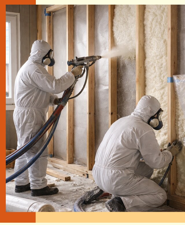 Утепление каркасной стены ППУ в Новоуральске для домов и коттеджей