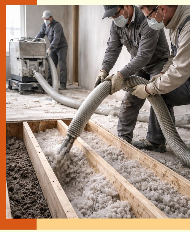 Заполнение полостей межэтажного перекрытия в Новоуральске эффективно и герметично