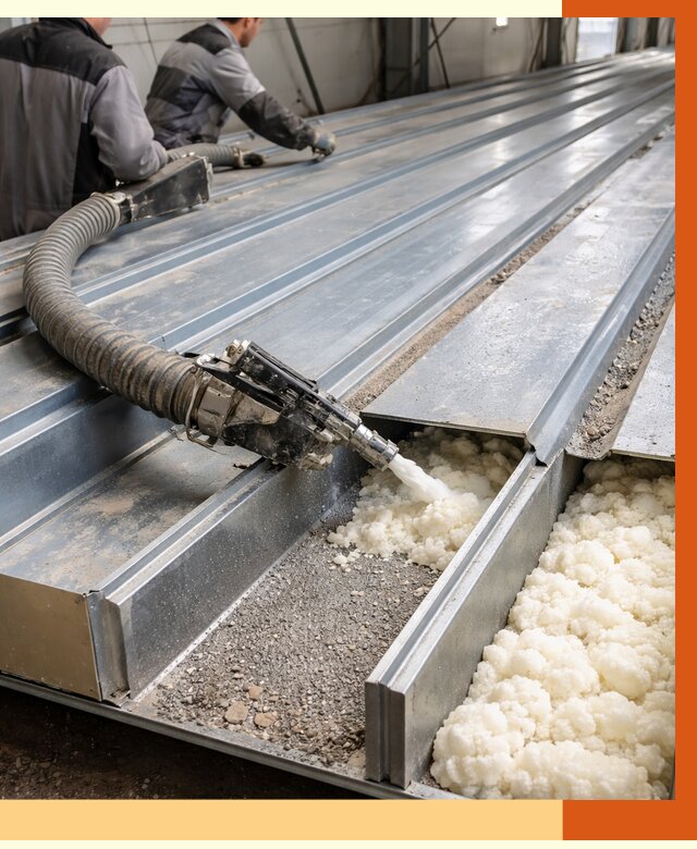 Заполнение пустот кровельных панелей в Новоуральске от 7350 руб. под ключ | ТепломастерНву