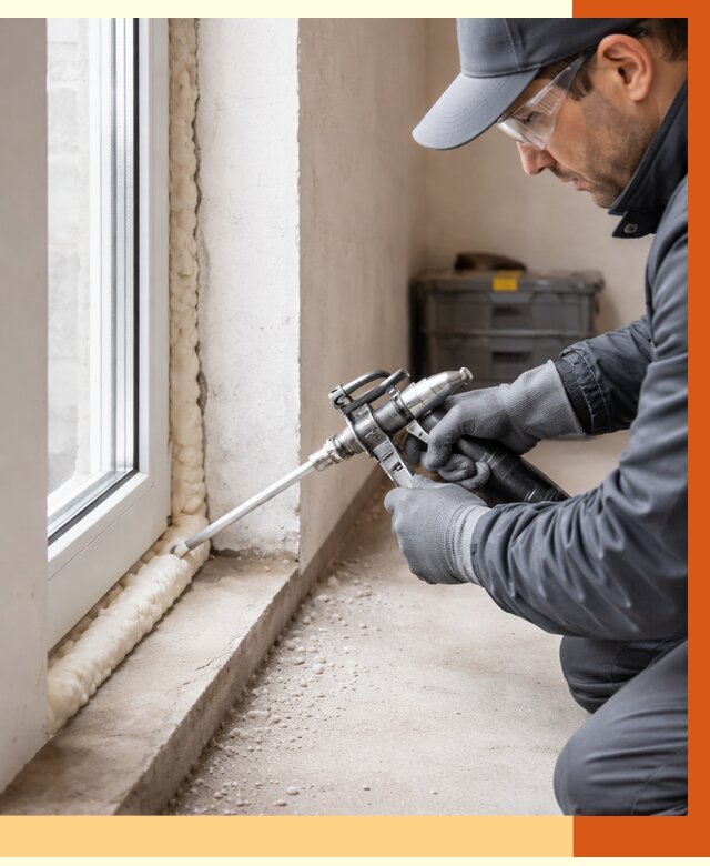 Герметизация стыков ППУ в Новоуральске от 1684 руб. за м2 — утепление примыканий под ключ | ТепломастерНву