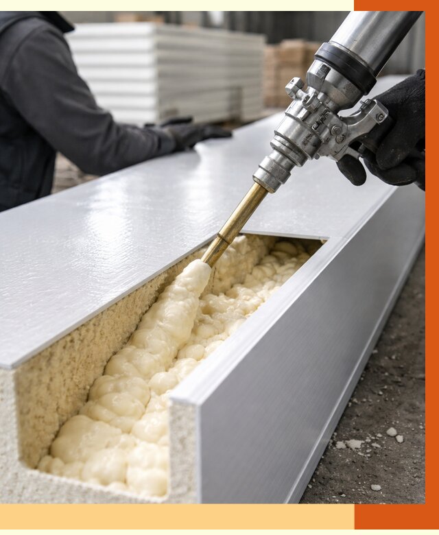 Заполнение пустот холодильных панелей в Новоуральске от 7656 руб. | ТепломастерНву