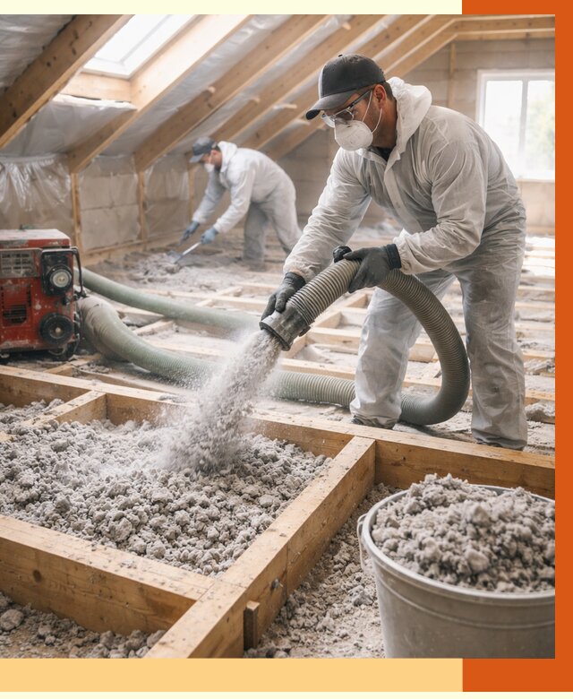 Утепление эковатой в Новоуральске от 3011 руб./м2 — монтаж и задувка | ТепломастерНву