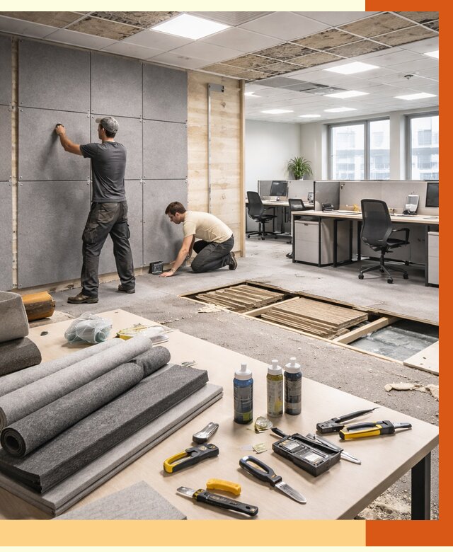 Профессиональная шумоизоляция офиса в Новоуральске от 6890 руб. за м2 | ТепломастерНву