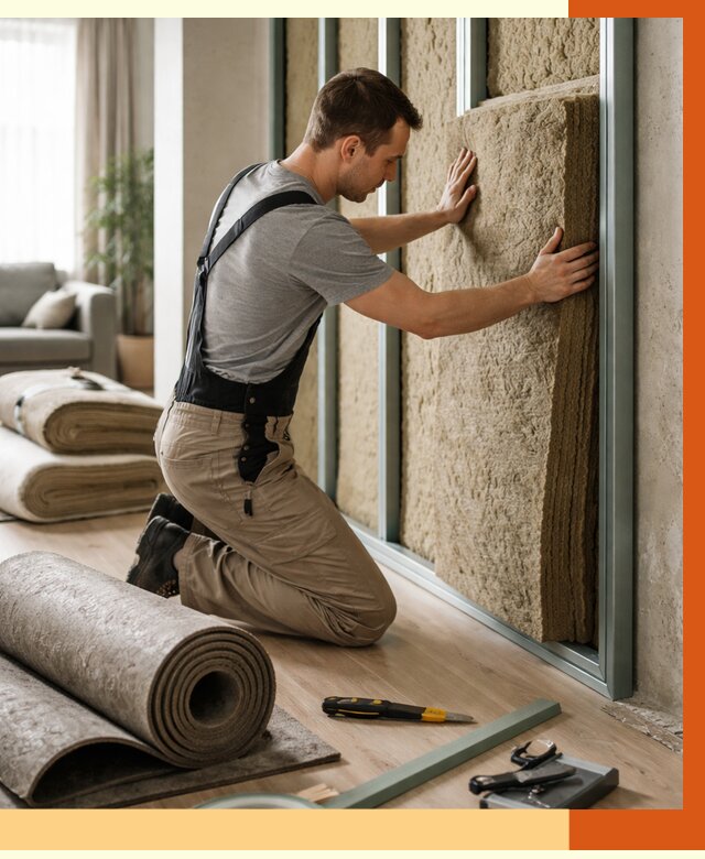 Шумоизоляция перегородок в Новоуральске от 1684 руб. за м2 — ТепломастерНву