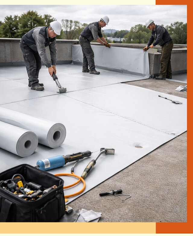 Гидроизоляция мембранной кровли в Новоуральске от 7656 руб./м² — профессионально | ТепломастерНву