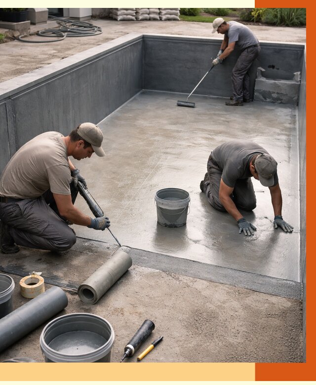 Профессиональная гидроизоляция бассейна в Новоуральске от 6635 руб. за м2 | ТепломастерНву