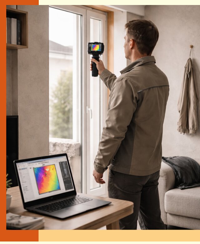 Тепловизионное обследование квартиры в Новоуральске для поиска утечек тепла