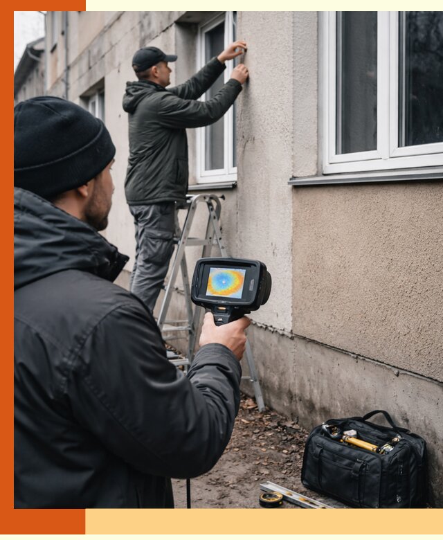 Тепловизионное обследование фасада в Новоуральске для выявления дефектов