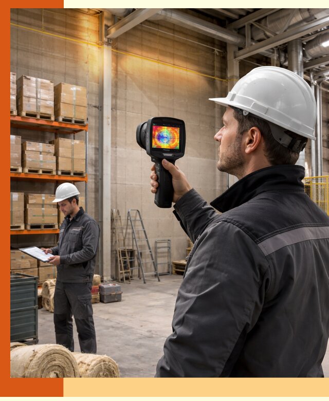 Тепловизионное обследование склада и выявление утечек в Новоуральске