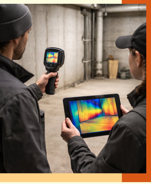 Тепловизионное обследование подвала в Новоуральске от 4594 руб. — проверка гидроизоляции | ТепломастерНву